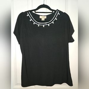 Black Rhinestone Top